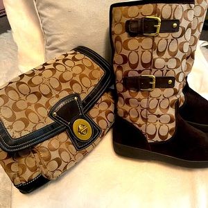 Coach signature buckle boots